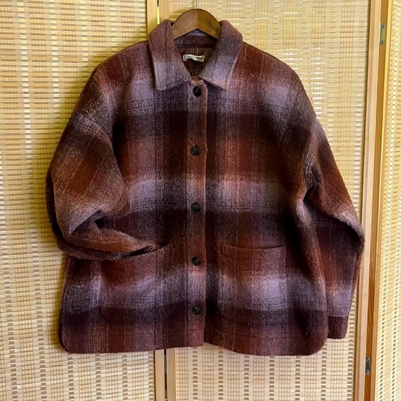 Madewell Jackets & Blazers - Madewell Brushed Knit Plaid Shirt Jacket